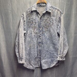 Vintage denim button up top size medium/large